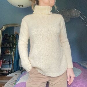 cozy cream knit wool sweater